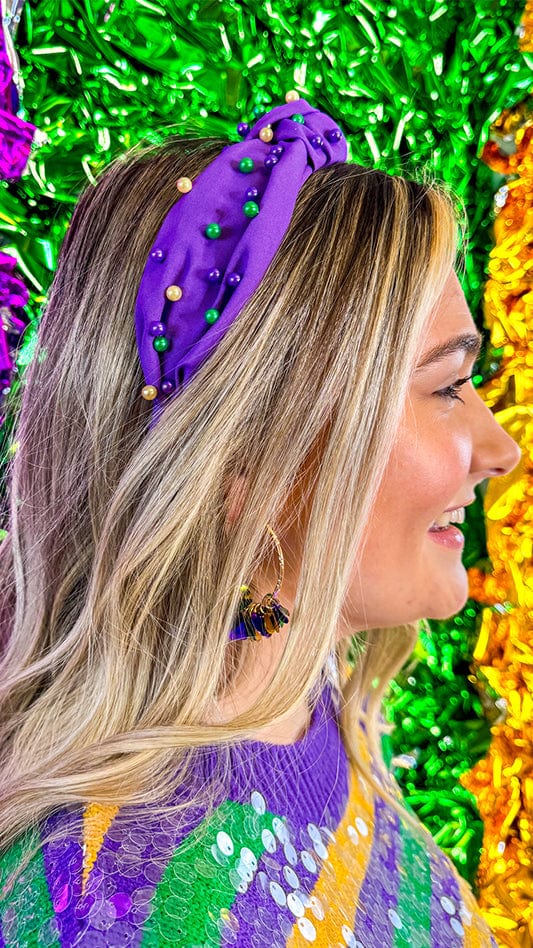 mardi gras knot headband