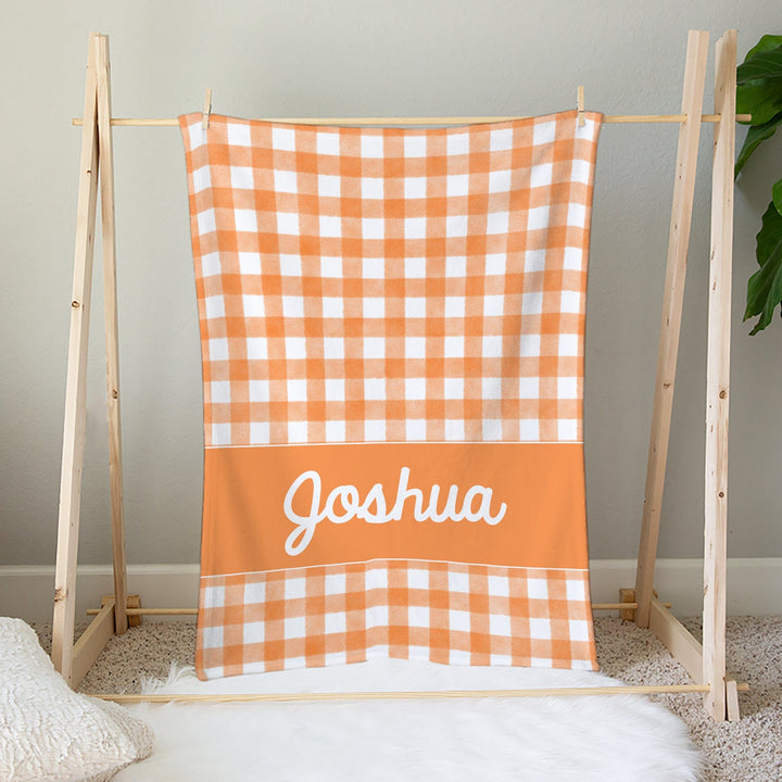 Gingham Preppy Personalized Blanket