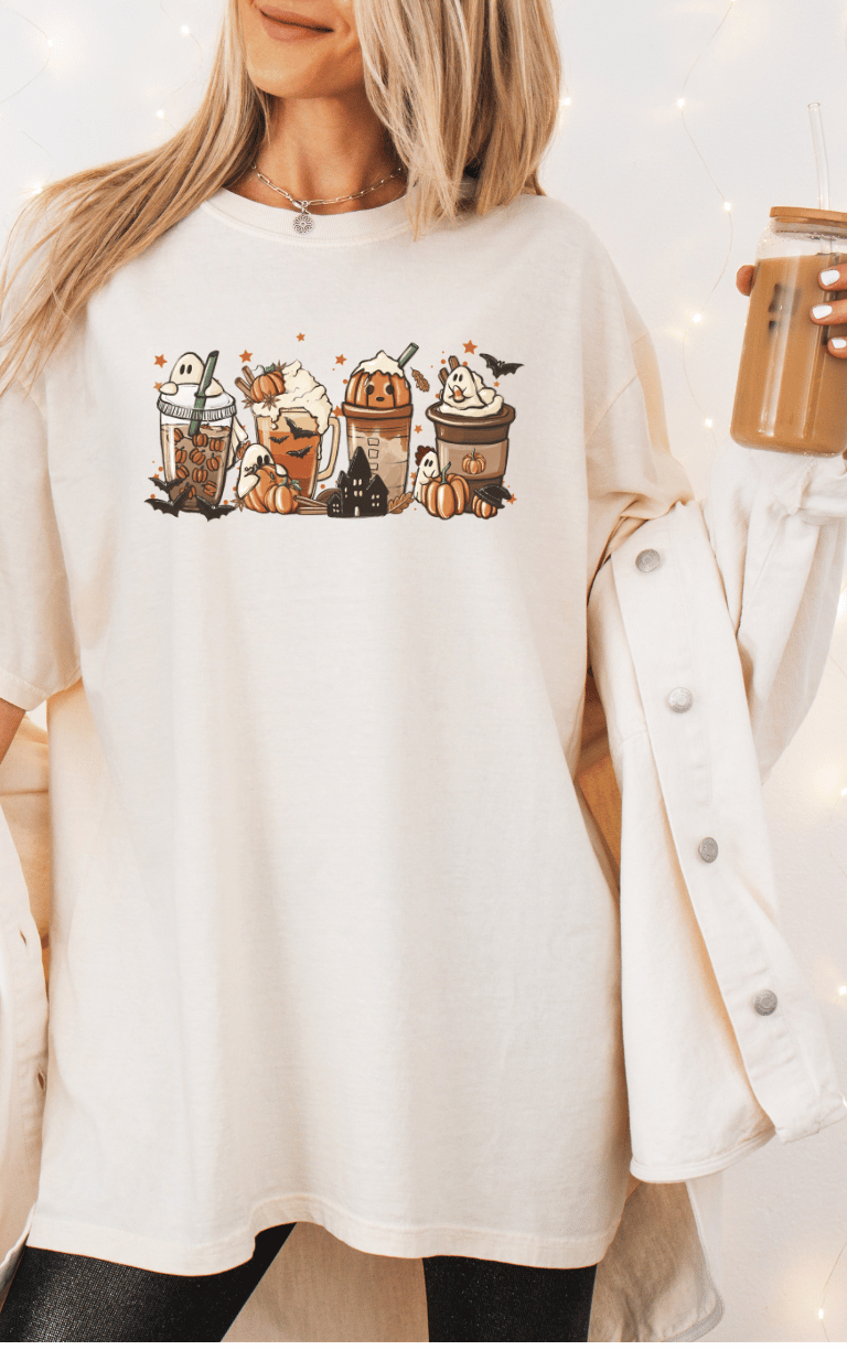 Fall Latte Comfort Colors Halloween Shirt