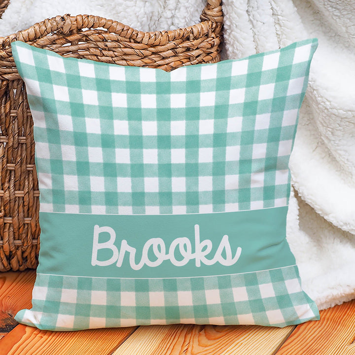 Gingham Preppy Personalized Snuggle Pillow