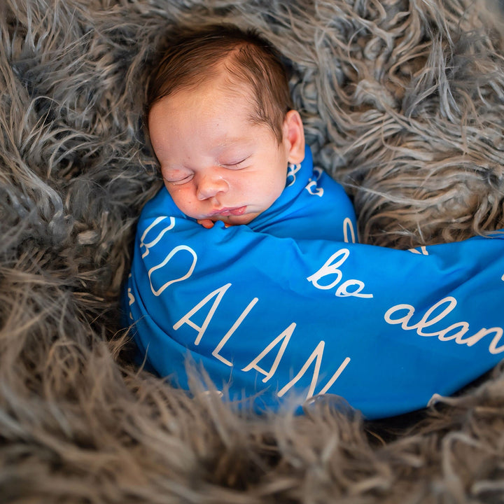 Two Fonts Personalized Baby Swaddle Blanket