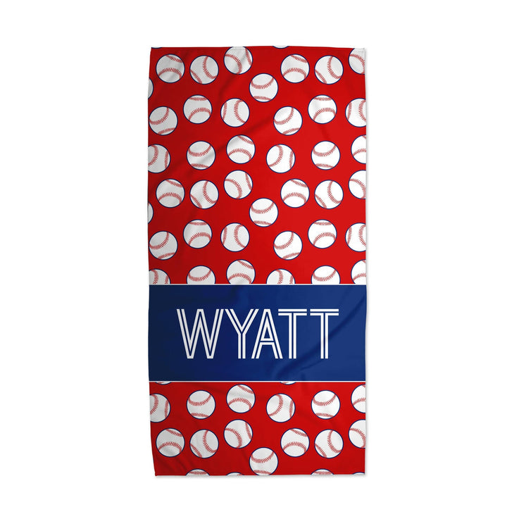 Classic Baseball Personalized Beach Towel