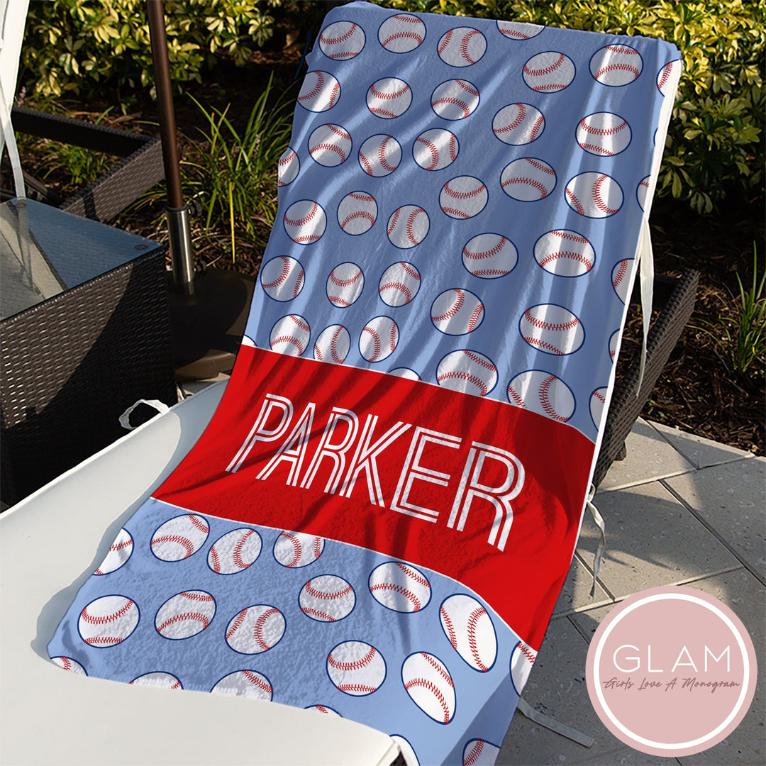 Out of the Park Personalized Baseball Beach Towel