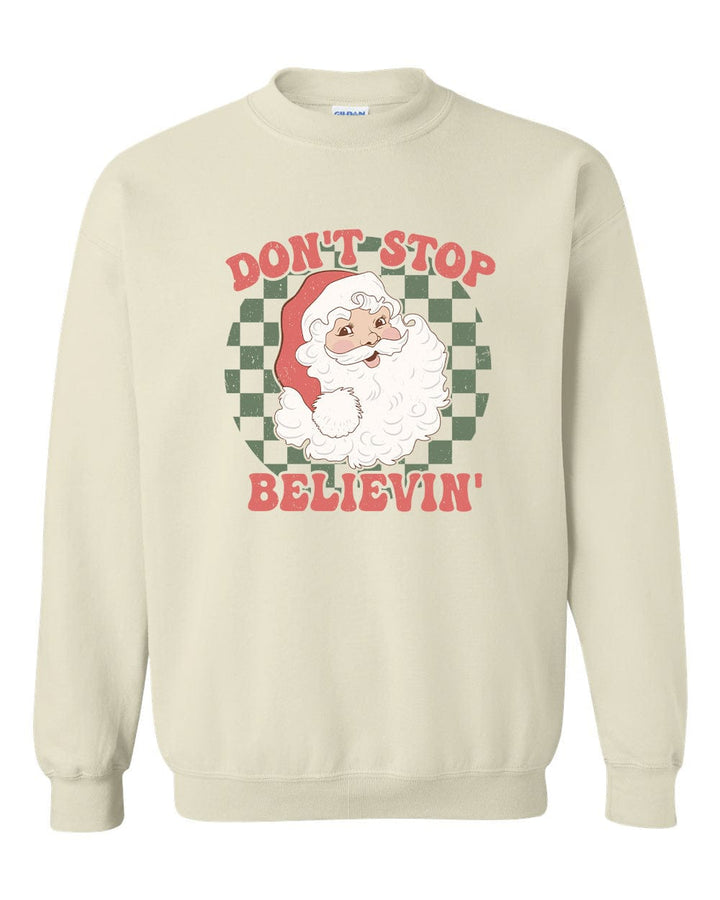 Don't Stop Believin' Adult Christmas Sweatshirt