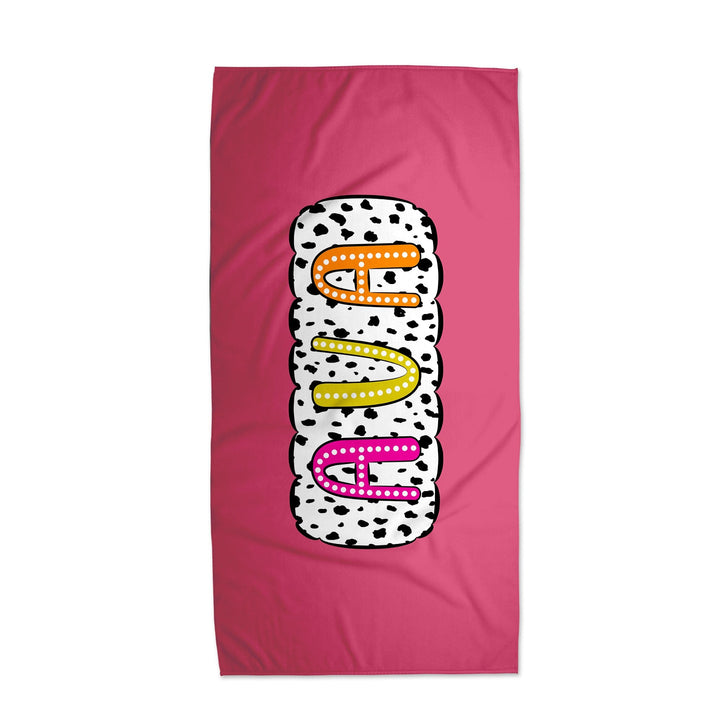 Dalmatian Dots Of Fun Personalized Beach Towels