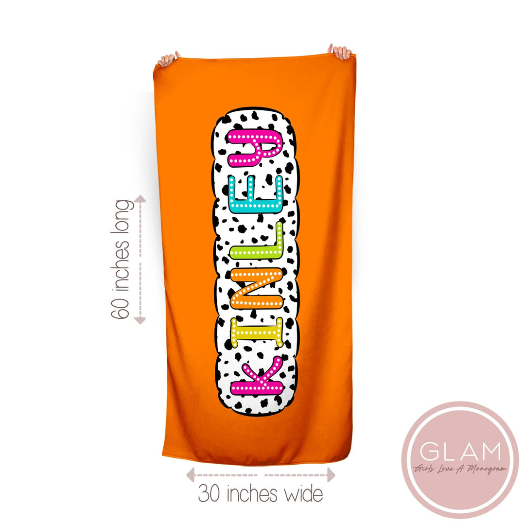 Dalmatian Dots Of Fun Personalized Beach Towels