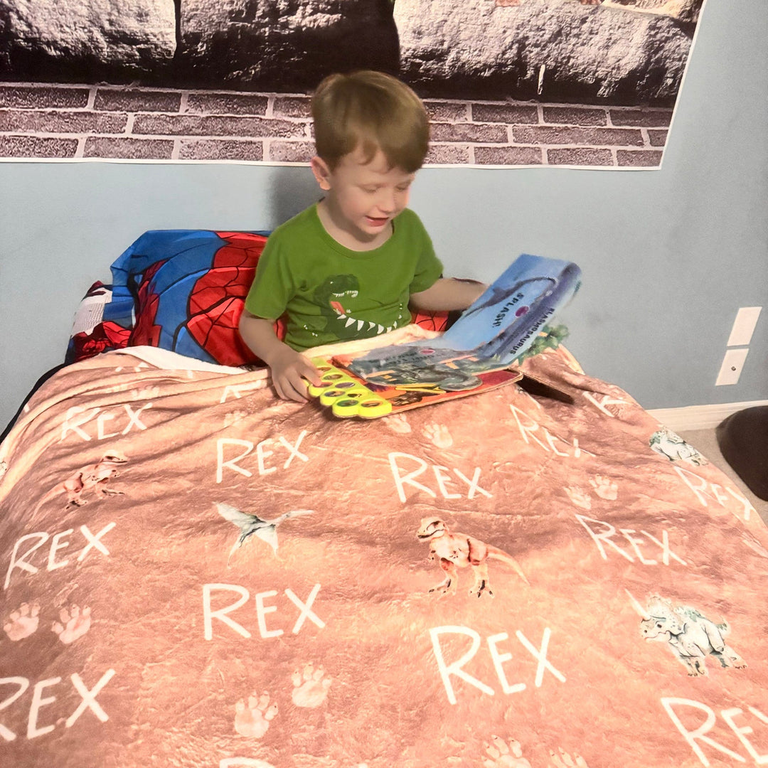 Personalized Dinosaur Dreams Blanket