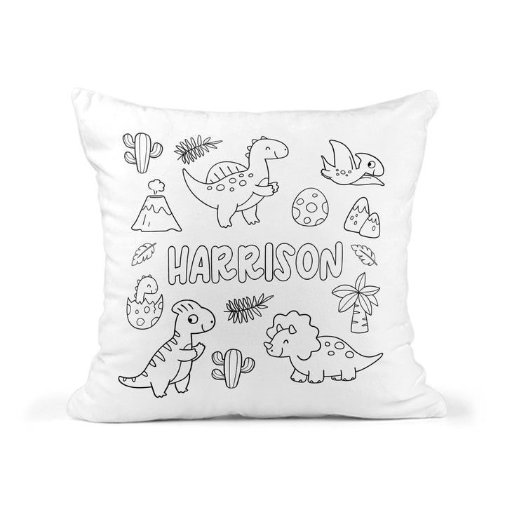 Dinosaur Color and Cuddle Personalized Snuggle Pillow