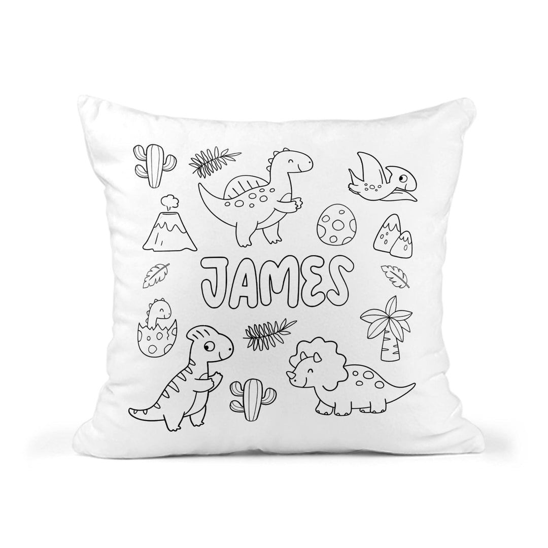 Dinosaur Color and Cuddle Personalized Snuggle Pillow