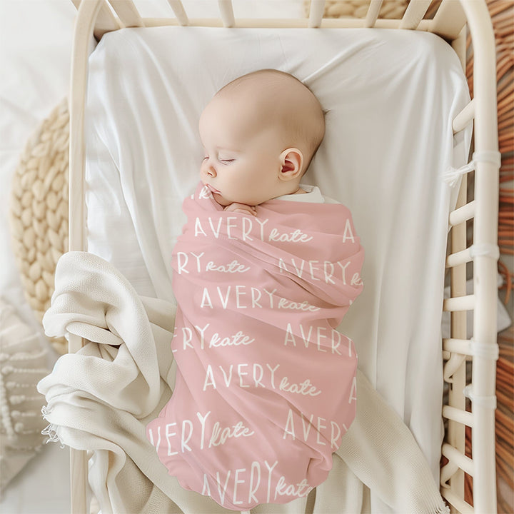 Font Duo Personalized Baby Swaddle Blanket