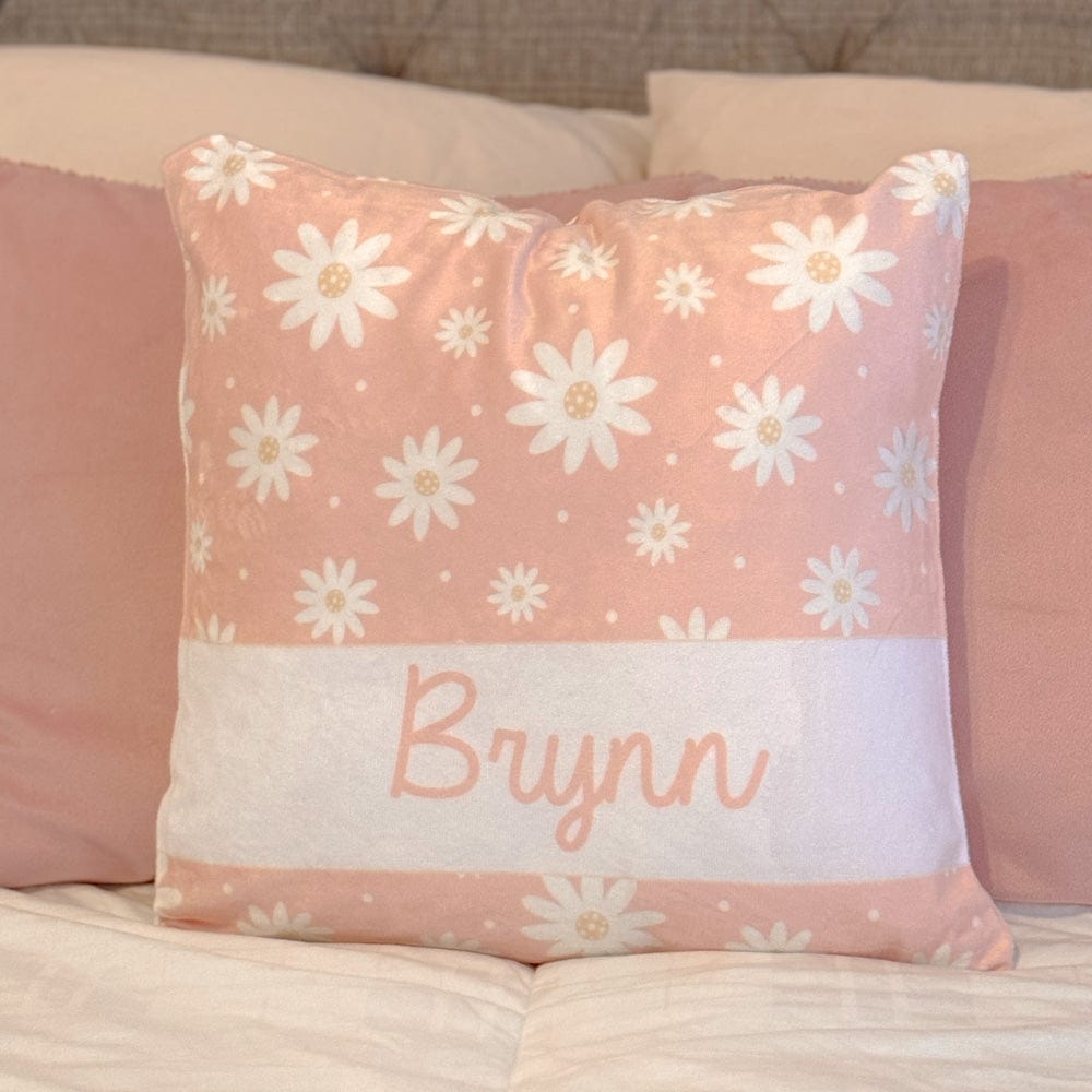 Pretty in Pink Personalized Daisy Snuggle Pillow