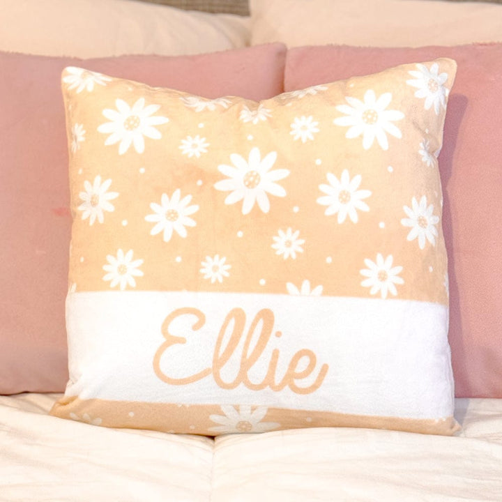 Meadow Yellow Personalized Daisy Snuggle Pillow