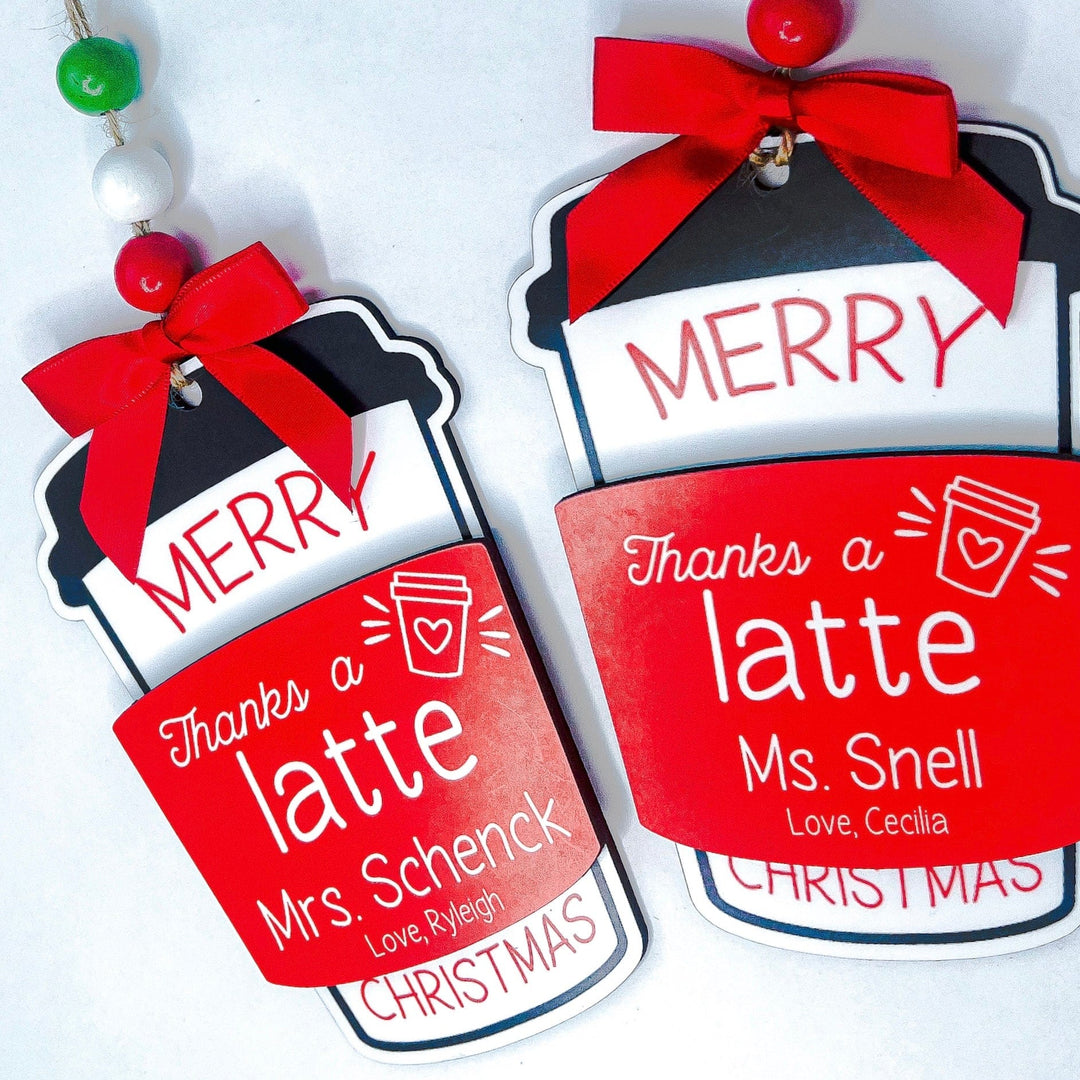 Personalized Gift Card Holder Ornament Thanks A Latte| Design 1