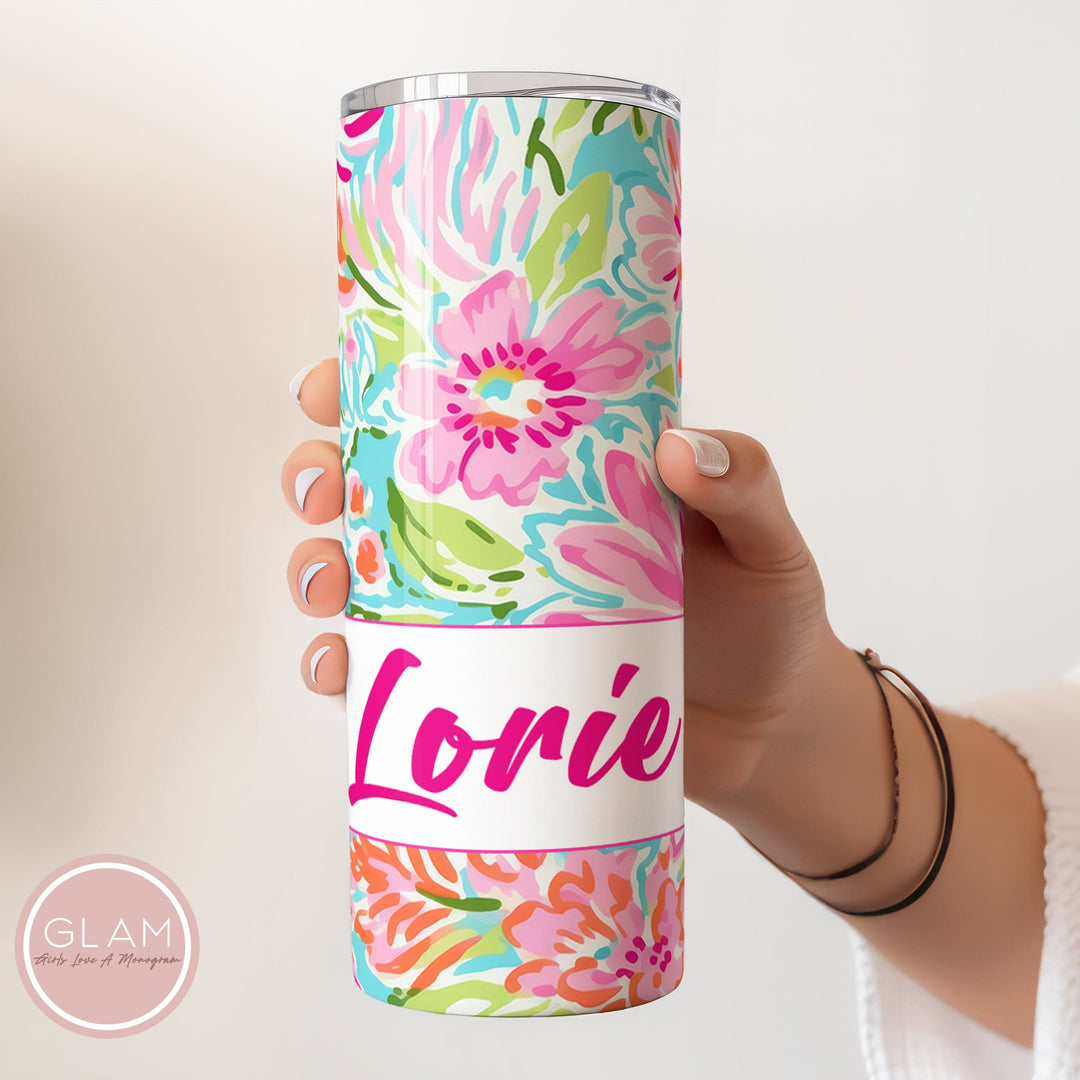 Preppy in Pink Personalized 20oz Tumbler