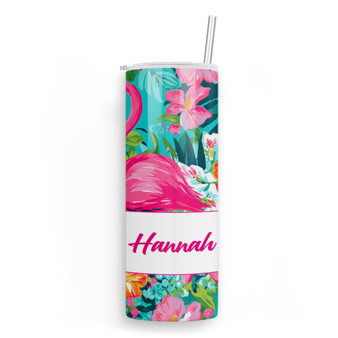 Preppy Flamingo Personalized 20oz Tumbler