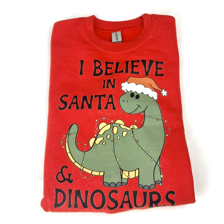 Kids I Believe in Santa and Dinos- Boy Shirt | 2 Styles| 2T-14/16
