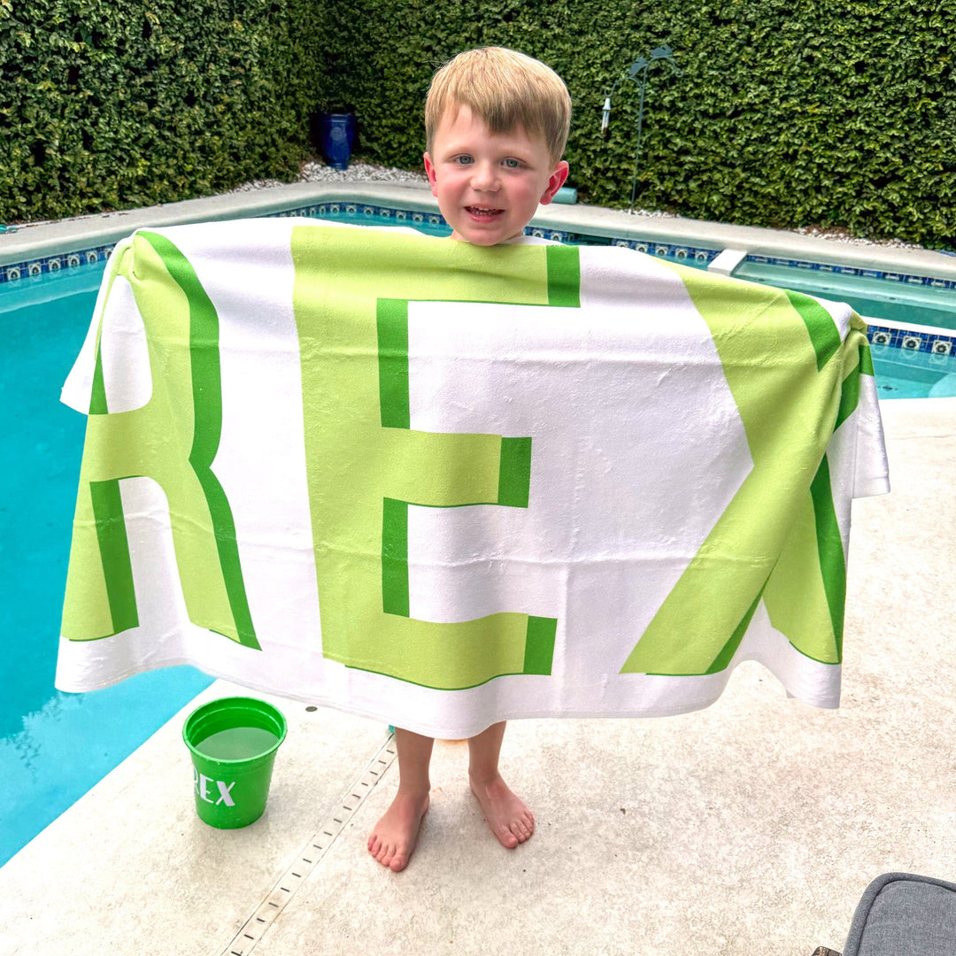 Shadow Block Personalized Beach Towel For Boys