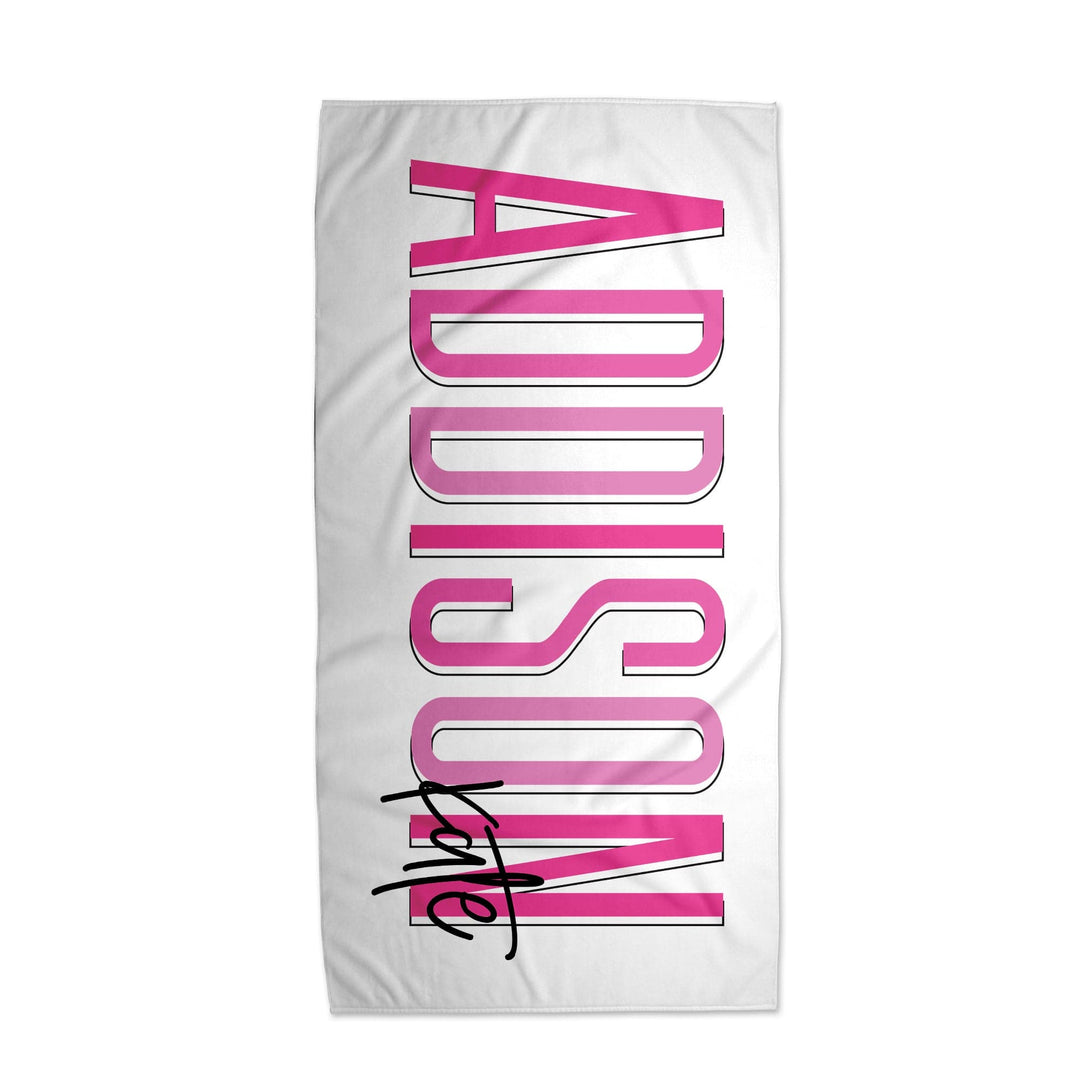 Multi-Colored Name Outline Personalized Beach Towel For Girls