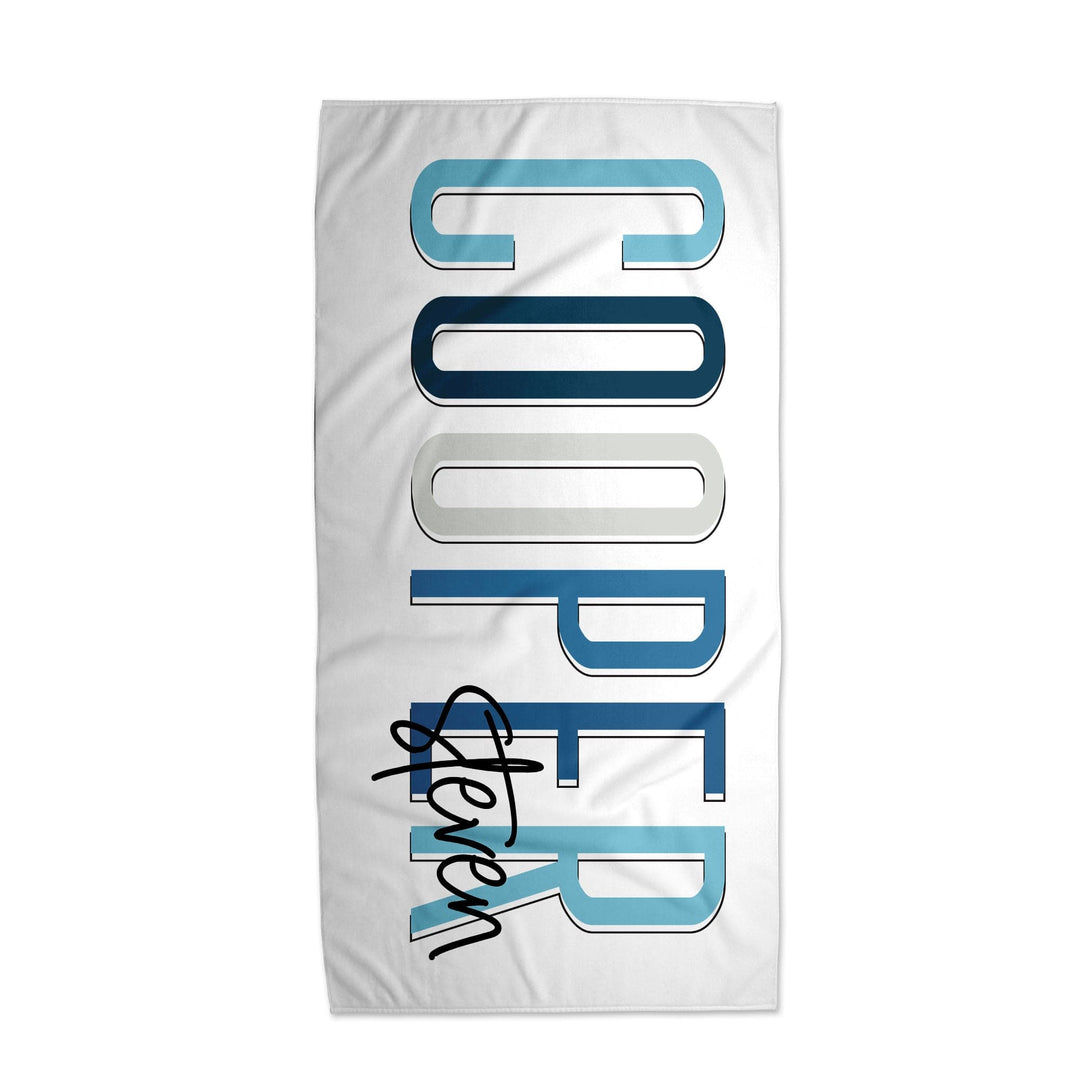 Multi-Colored Name Outline Personalized Beach Towel For Boys