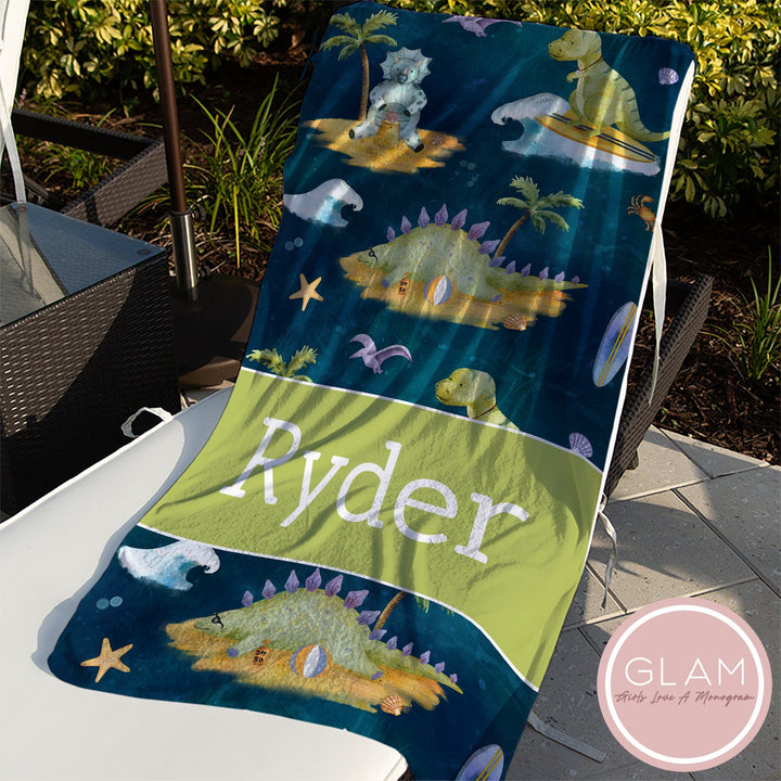 T-Rex Personalized Beach Towel