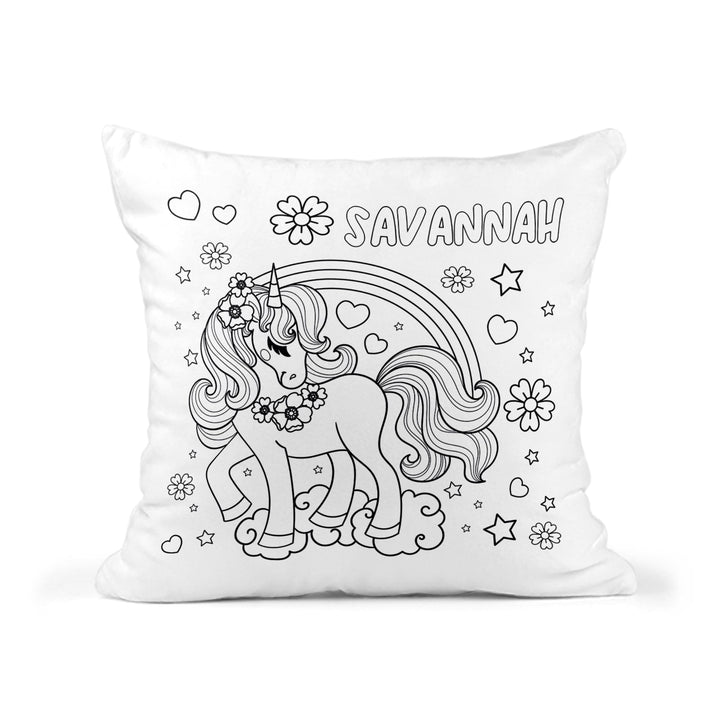 Unicorn Color and Cuddle Personalized Snuggle Pillow