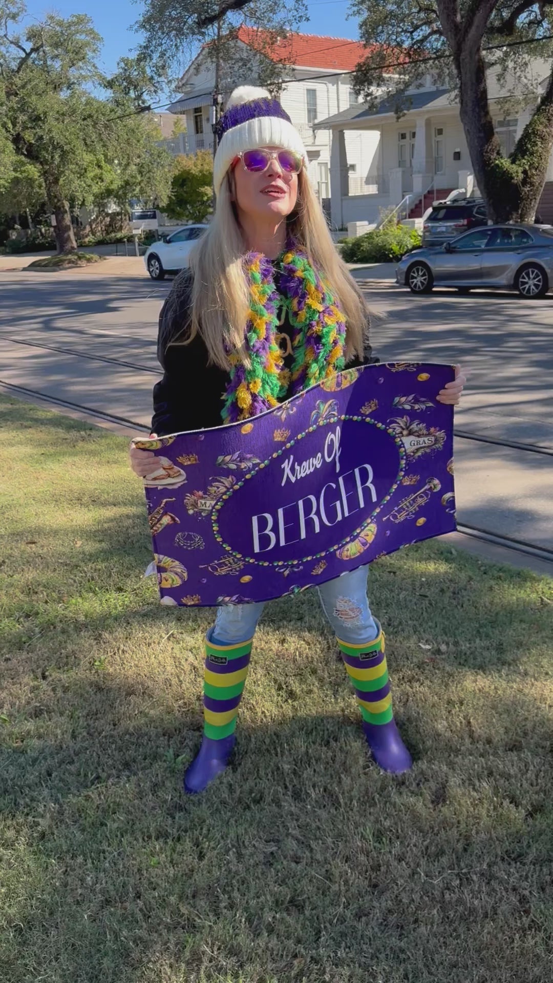 Personalized Mardi Gras Krewe Welcome Mat