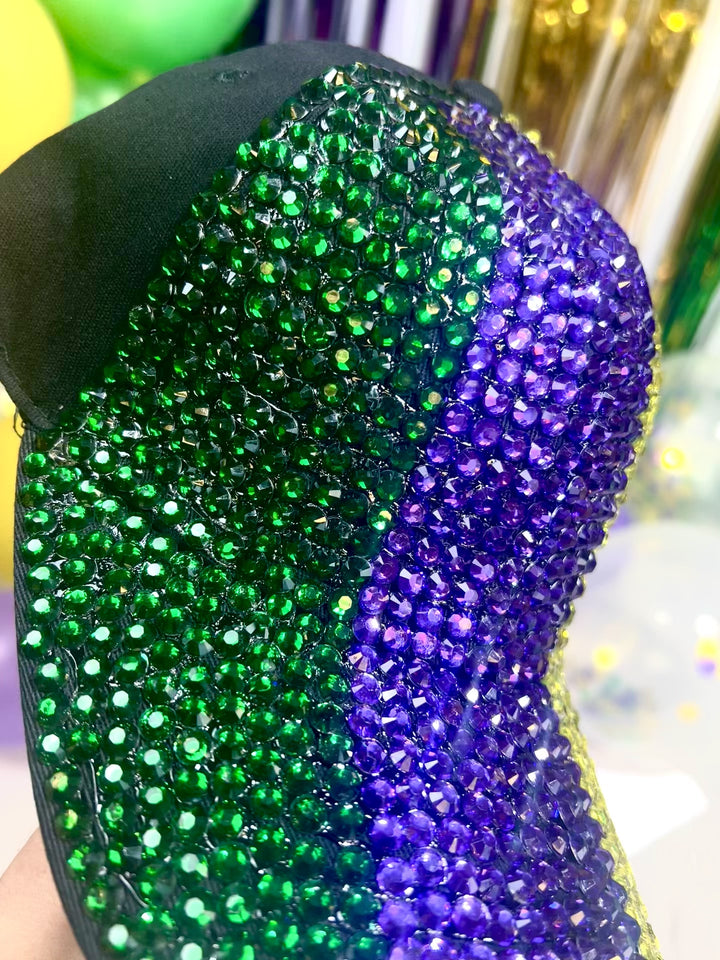 Bedazzled Mardi Gras Block Hat