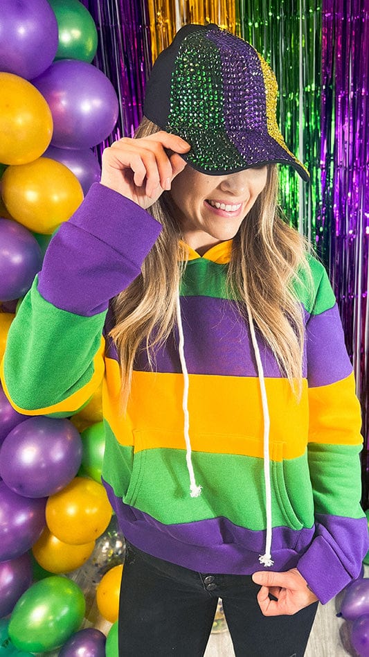 Bedazzled Mardi Gras Block Hat