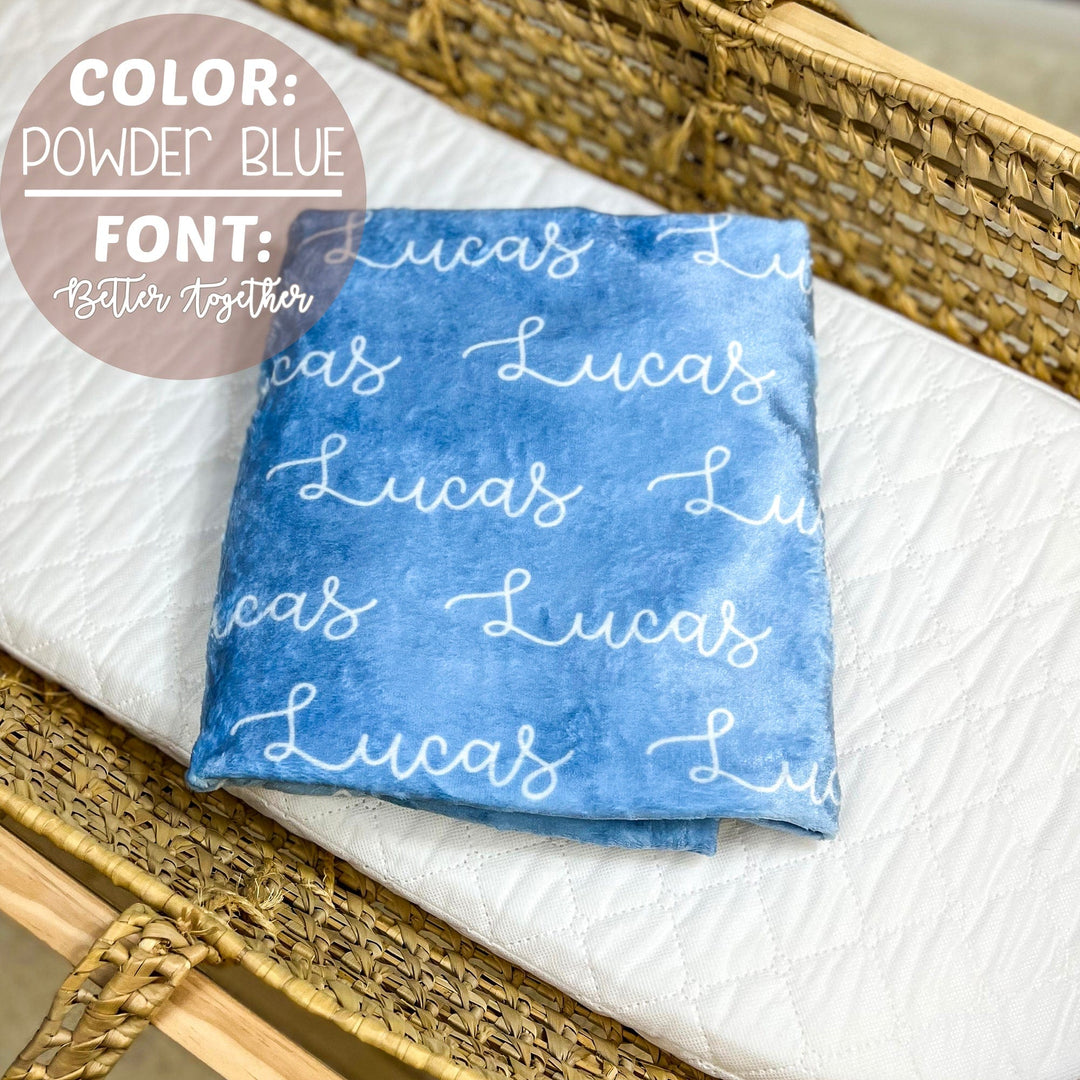 Personalized Blue Baby Blanket