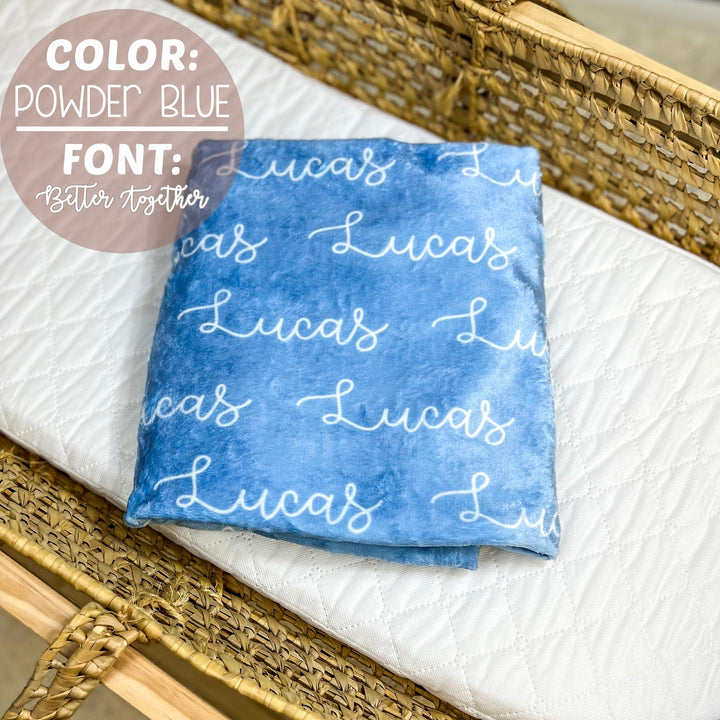 Personalized Blue Baby Blanket