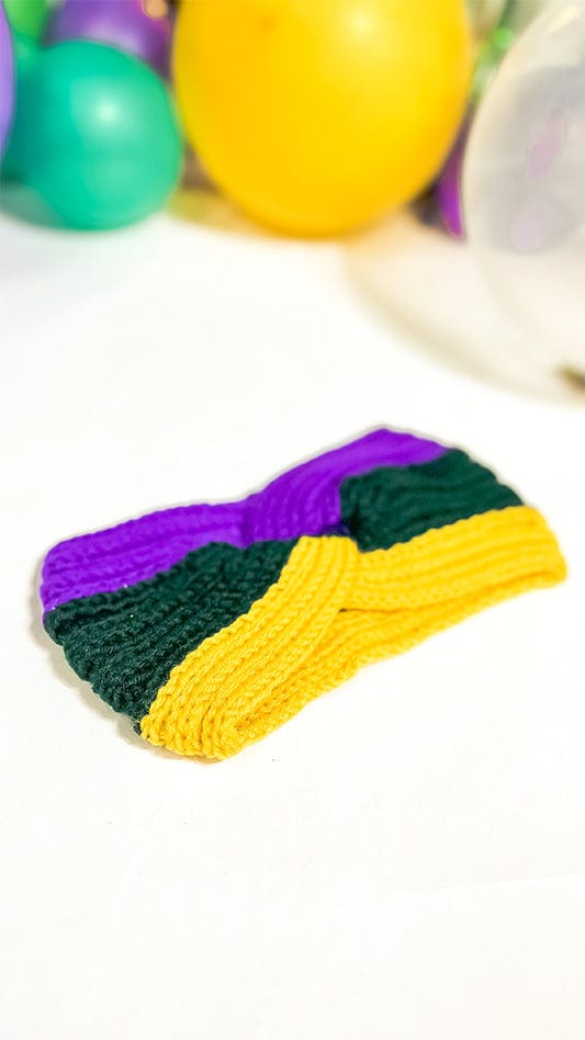 Mardi Gras Sweater Knit Headband/Ear Warmer