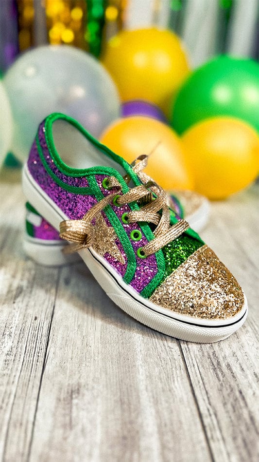 The Star of Mardi Gras Glitter Sneakers